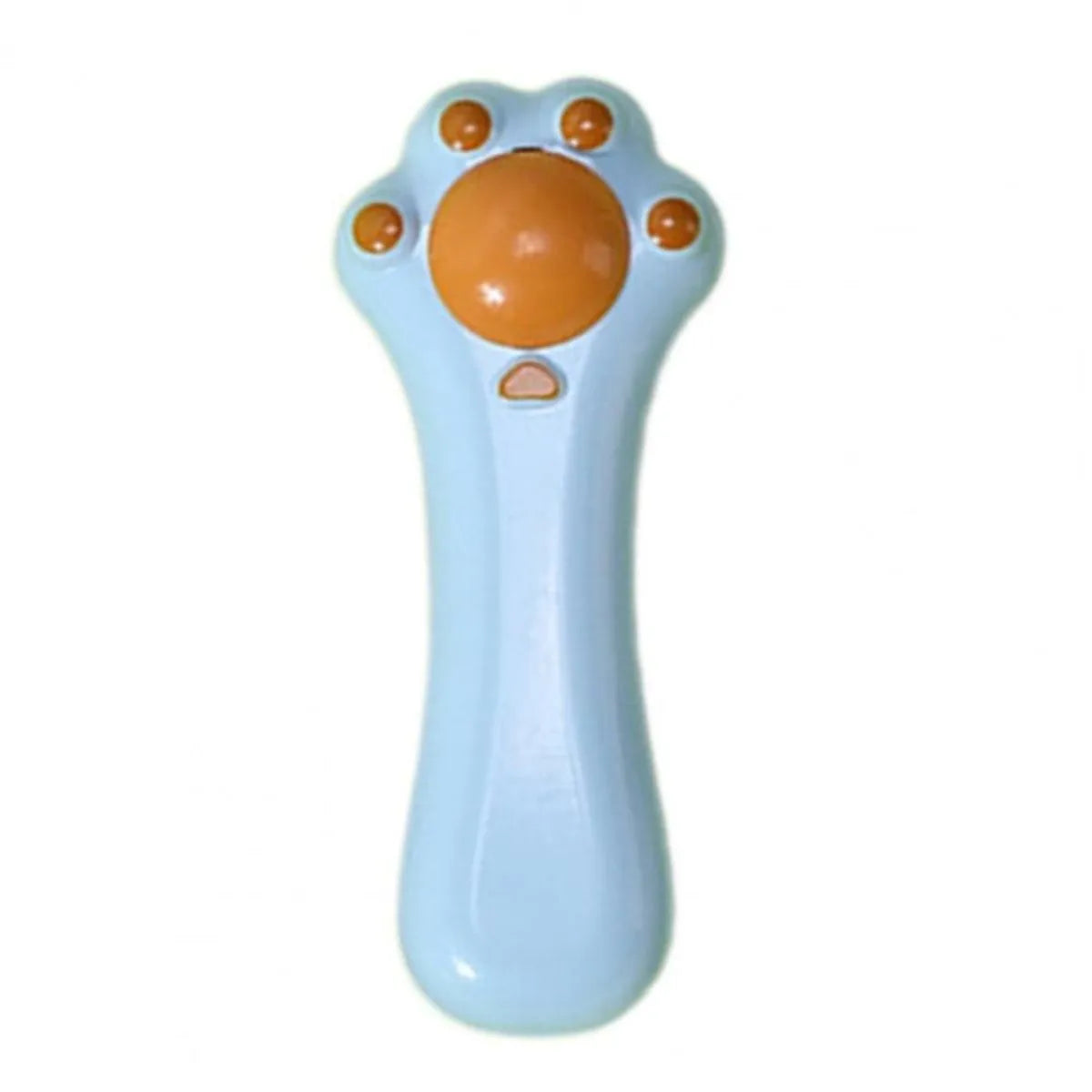 Blue dual-purpose cat massage comb and dental toy with cartoon design and catnip