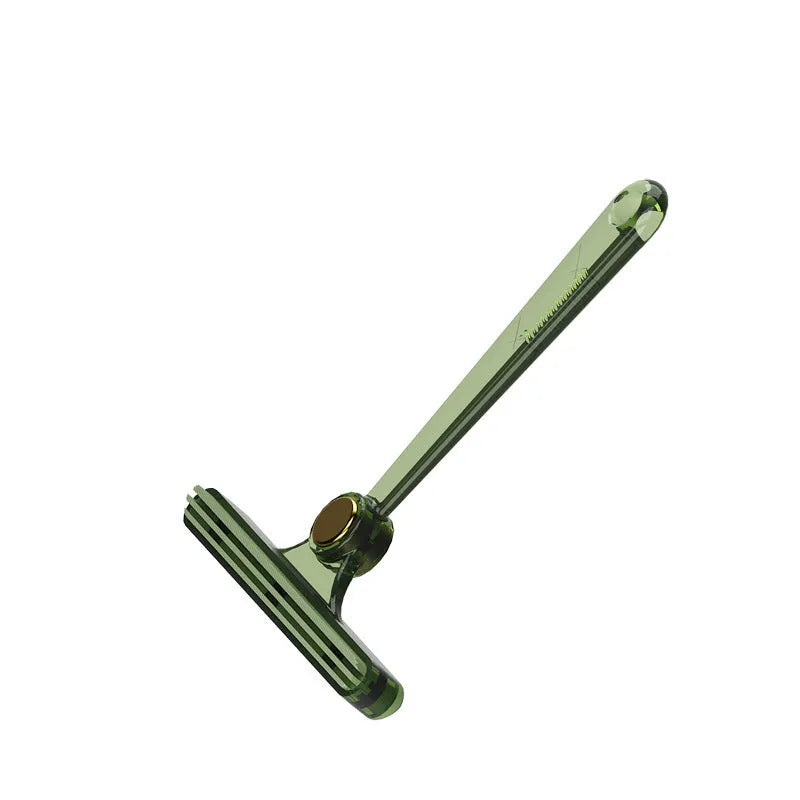 Manual fabric shaver with AS and TPE soft rubber body in transparent, green and yellow colours on white background