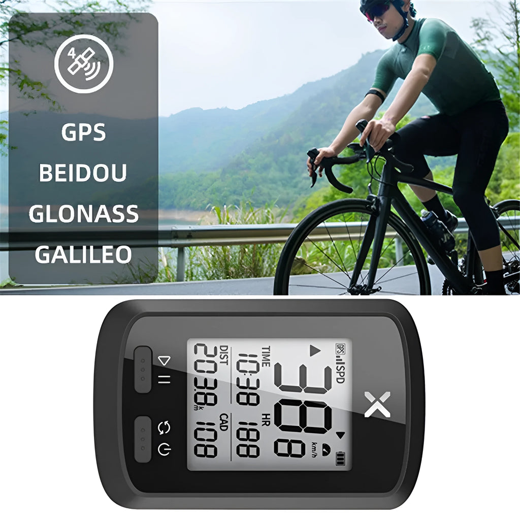 Black plastic bicycle stopwatch with waterproof casing for sports timing.