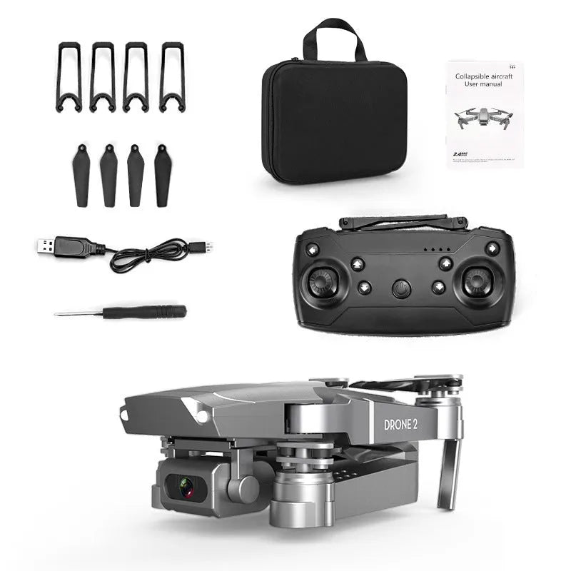 E68 folding quadcopter drone in red with built-in camera