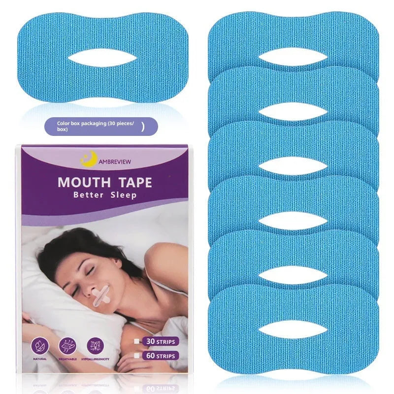 Cotton O-shaped anti-snoring patch 30 pieces in skin colour and light blue box