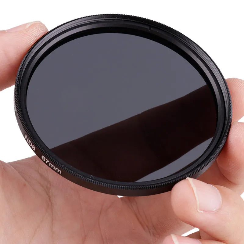 ND8 camera filter with aviation aluminium frame for 49mm to 82mm lenses