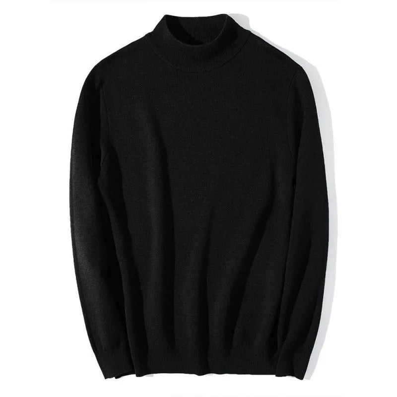 Autumn winter mock neck sweater men's undershirt loose fit Vinylon camel colour long sleeve
