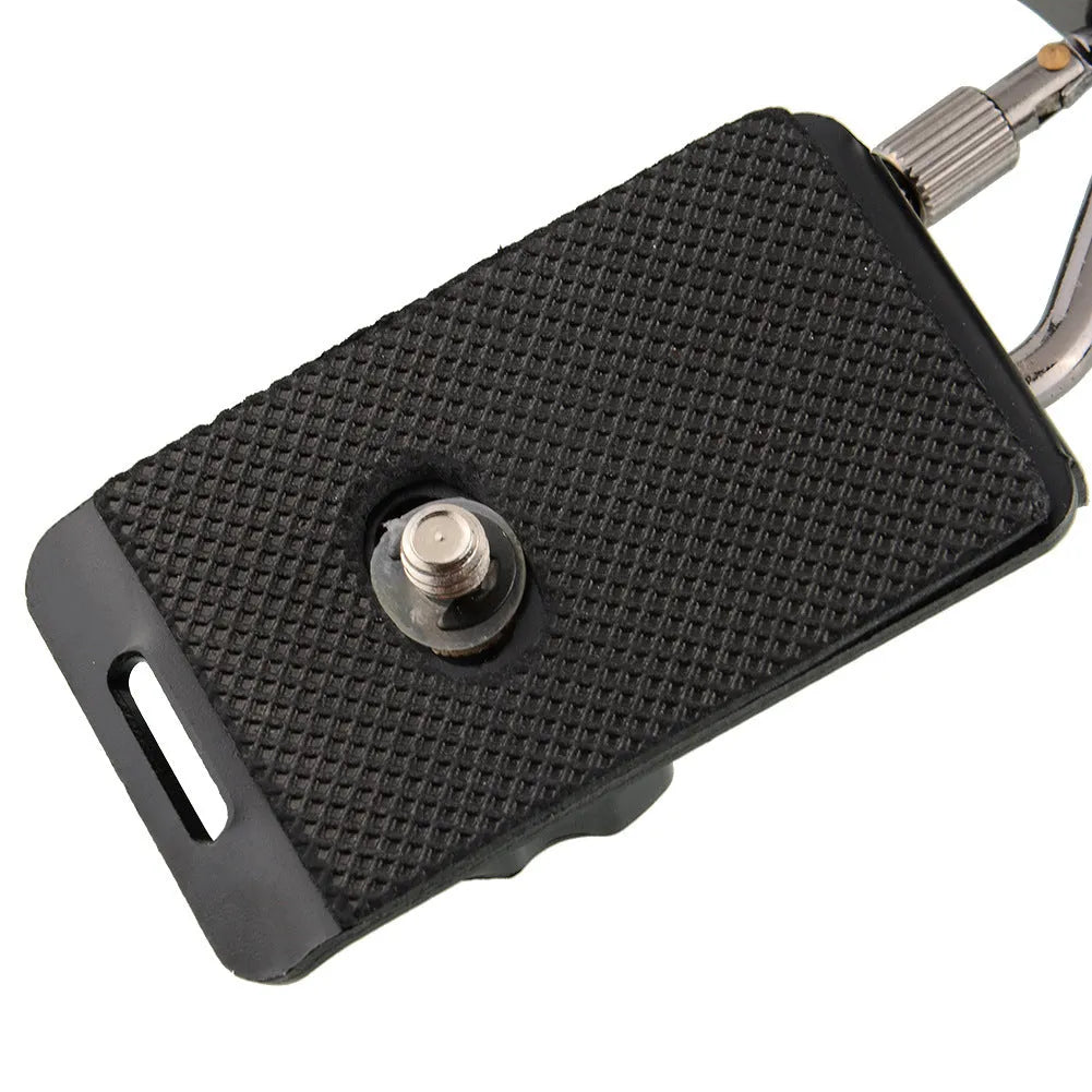 Black professional dual camera strap for SLR cameras shown ergonomically worn across the chest.