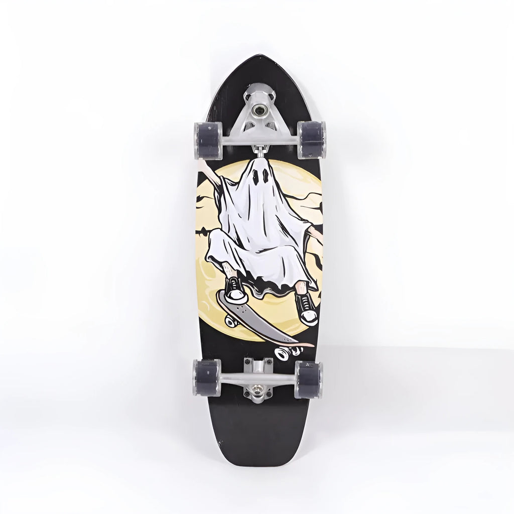 White maple wood street scooter measuring 31 inches in length