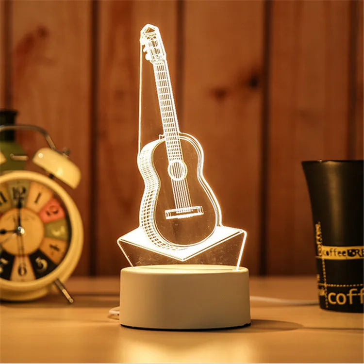 USB acrylic night light 4W touch control three colour temperatures bedside decoration 20x17.5cm