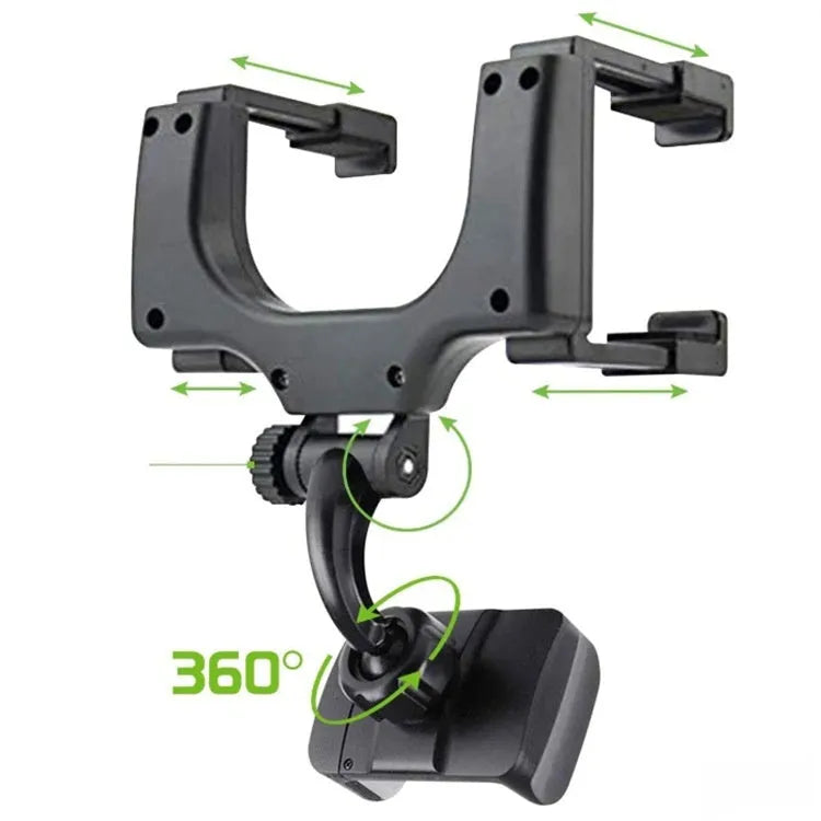 Black plastic car rearview mirror mobile phone navigation bracket and driving recorder fixing clip