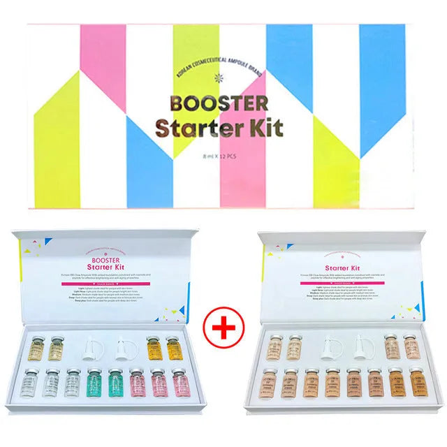 Korean cosmetics BB cream starter kit 8ml 12 vials with niacinamide and botanical extracts in mixed colours