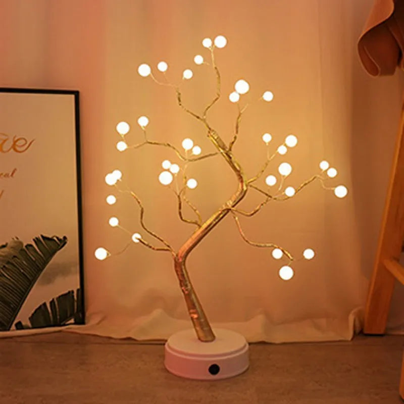 Christmas tree light with touch control, 108 LED firefly lights, USB powered decoration