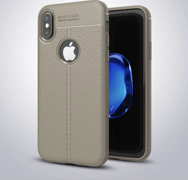 WeFor black PU leather and silicone protective case for an OnePlus 6 smartphone.