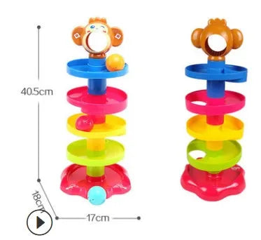 Puzzle rolling ball music toy for babies 0-1 year, stacked design, colour as shown, 17x18x40.5cm