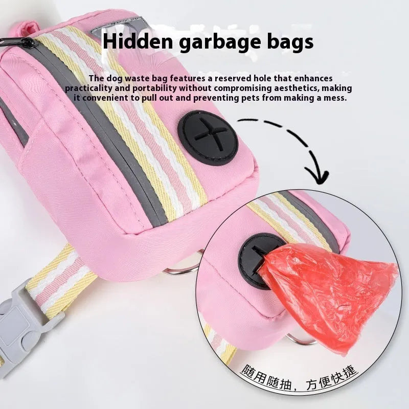 Explosion-proof anti-strangulation dog harness with traction rope in Oxford cloth