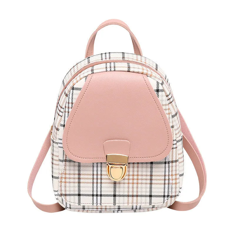 One shoulder diagonal phone bag in PU material, shown in a choice of black, blue, brown, pink, or red.