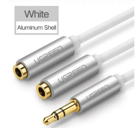 20cm black 3.5mm earphone cable with gold-plated connector and TPE outer jacket