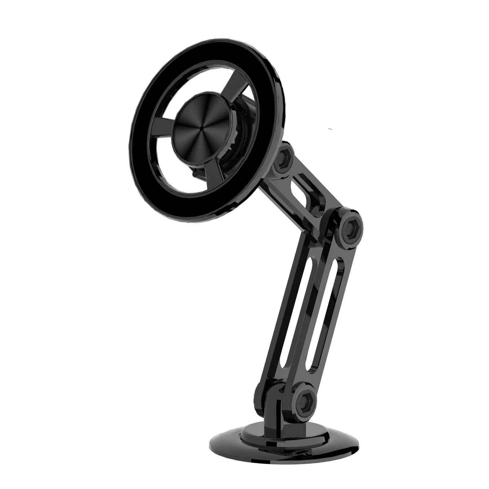 All-metal magnetic car phone holder in multiple colours with magnetic rings and spare adhesive pads