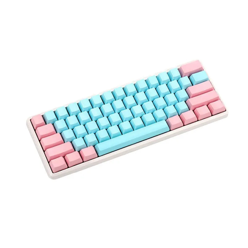 Full set of pink PBT keycaps with side-printed legends, 1.5mm thickness, for mechanical keyboards