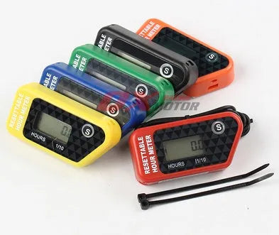 Black YSDS waterproof LCD single-interval maintenance reminder timer for engines.