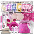 WUWUVISTA 56-piece professional waxing kit with black wax warmer, coloured wax beads, applicators and aftercare products