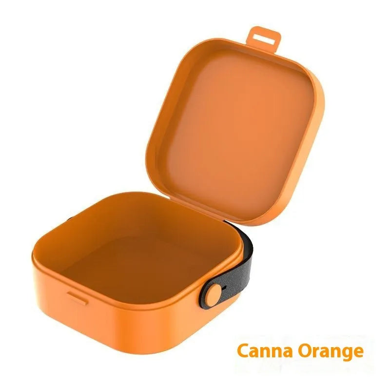 Medium polypropylene cable storage box with lid in five colour options for organising data cables and headphones