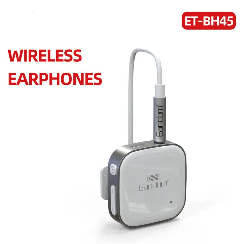 Bluetooth audio receiver running headphones with lavalier design in black, grey, and red colour options