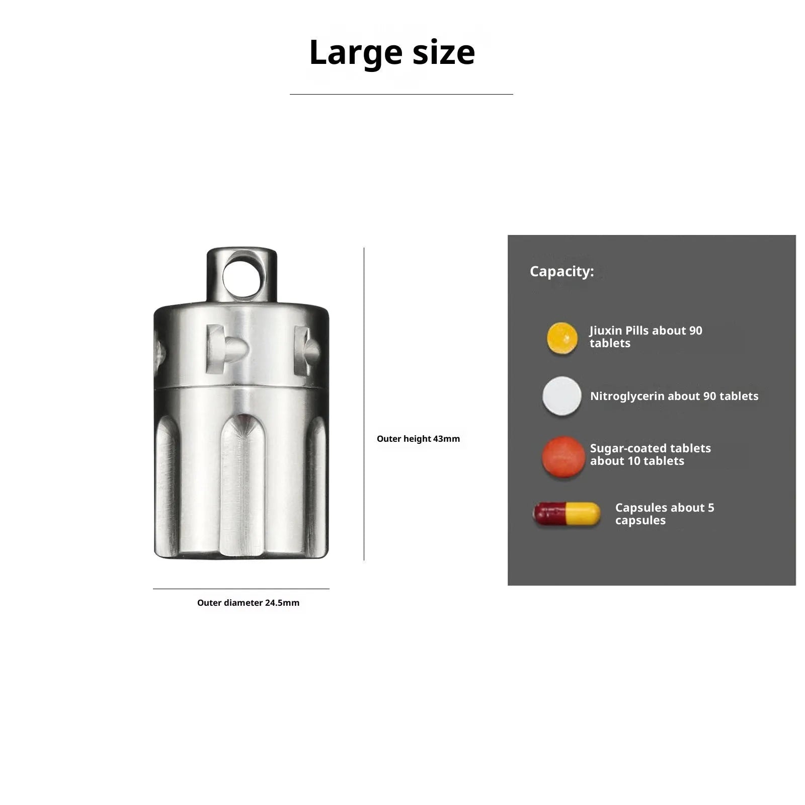 Pure titanium creative waterproof compartment portable storage tank medicine canister in T10 size range