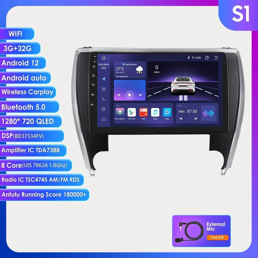 10-inch vehicle-mounted MP5 car navigator for Toyota Camry 2015 dashboard installation