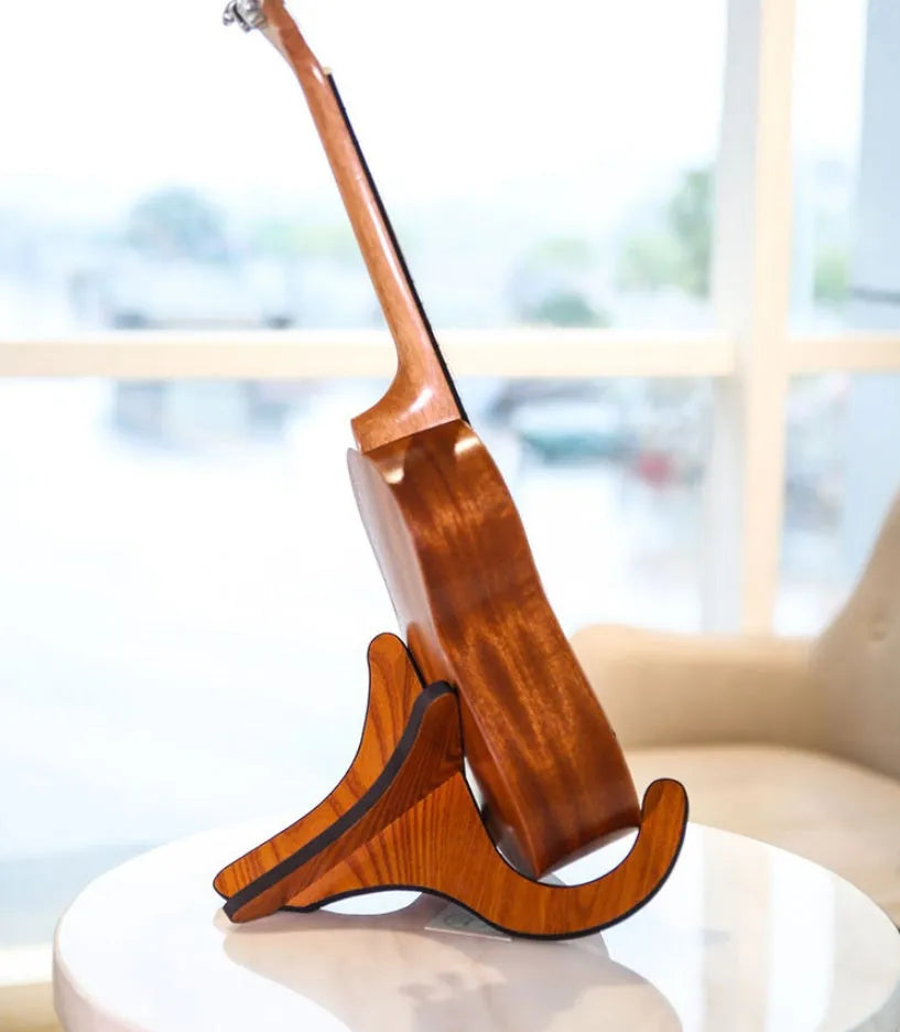 Wood folding ukulele bracket stand with anti-slip 3m EVA padding for 21-26 inch ukuleles