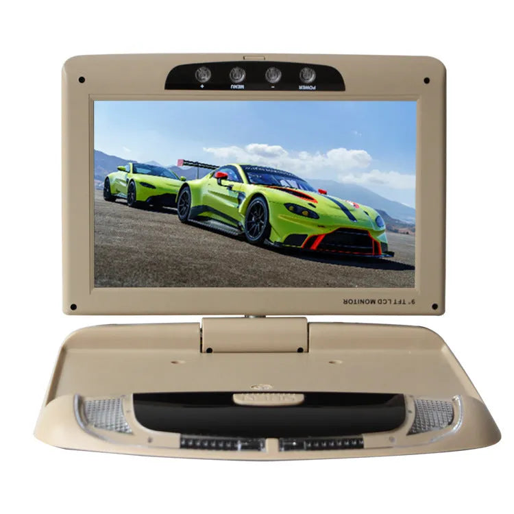 9-inch ultra-thin car ceiling reversing monitor with LCD full HD screen, LED lighting, black colour, mounted overhead