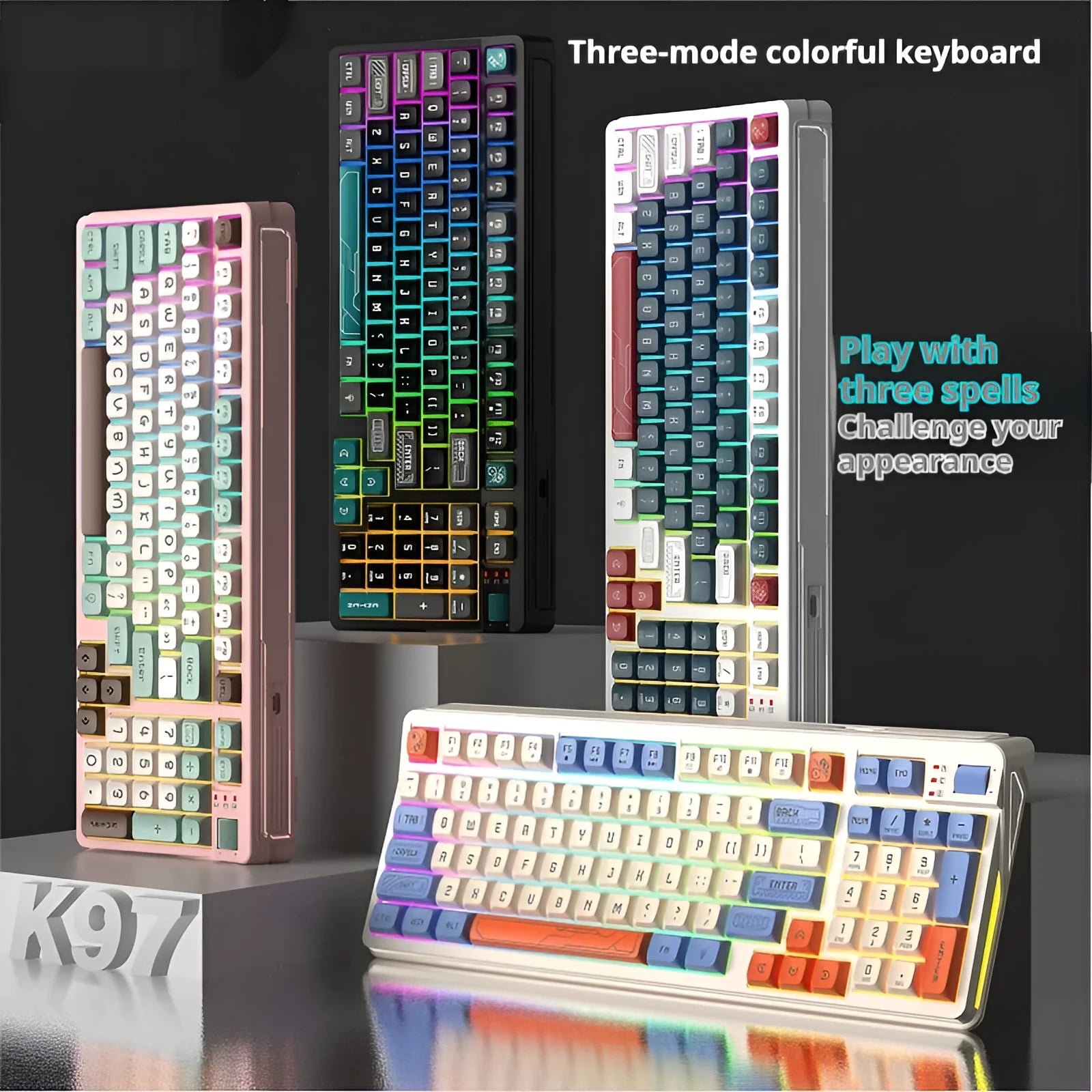 USB computer keyboard with luminous backlight and machinery feel keys in ABS plastic