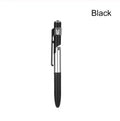 4-in-1 folding light pen mobile phone holder in plastic with LED lamp, black colour, folded position
