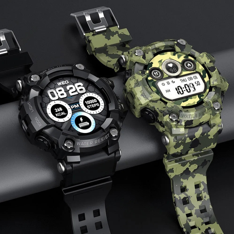 T6 tactical smart watch with 1.3-inch screen on wrist showing health monitoring display