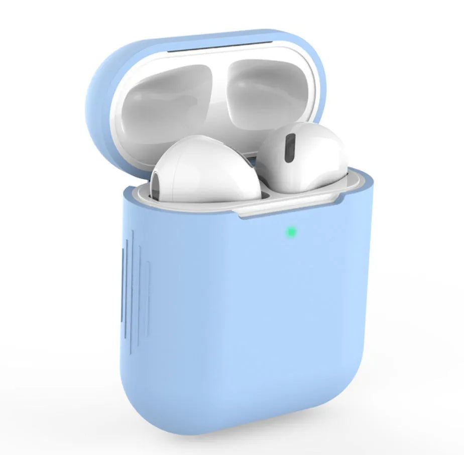 Silicone protective case for Apple AirPods wireless headphones in multiple colour options