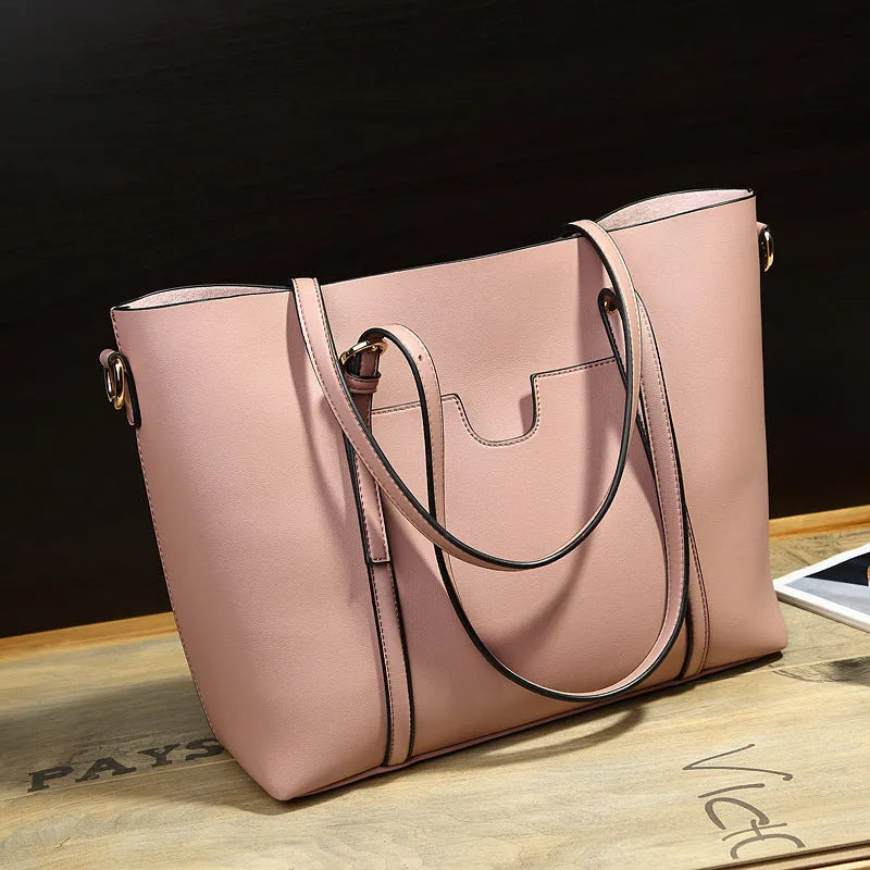 Women's retro messenger bag in European style with large capacity for A4 documents