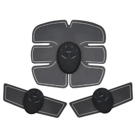 EMS hip muscle training stimulator with remote control and two gel pads in orange