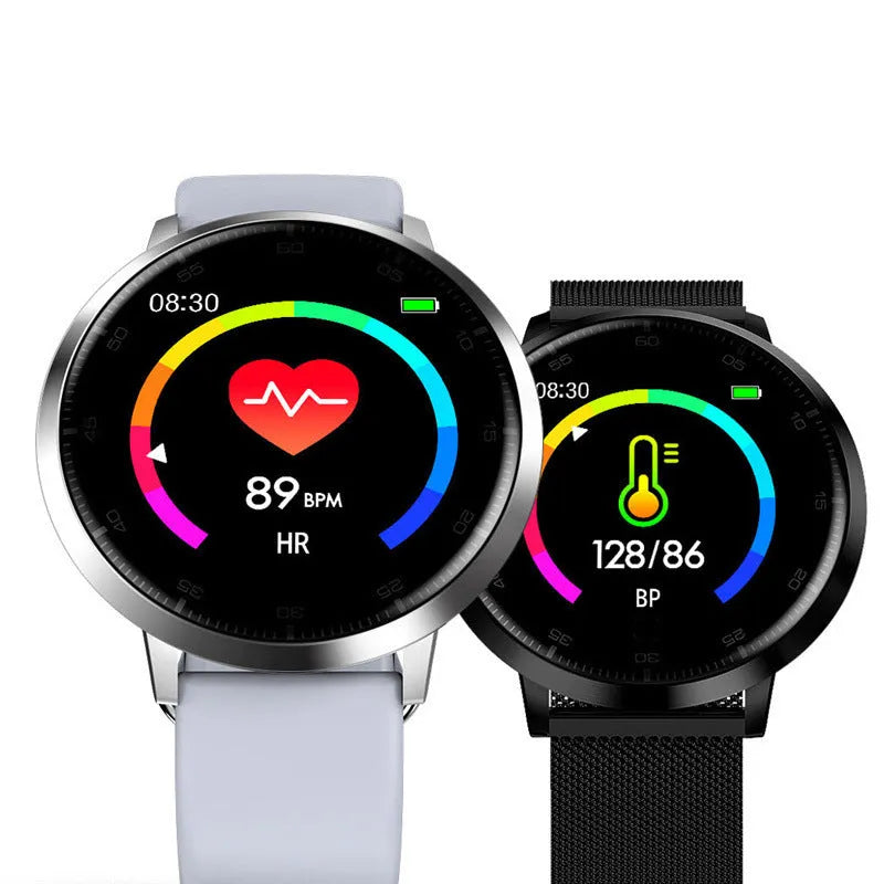 Ultra-thin zinc alloy smart health bracelet with 1.3-inch touch screen and silicone wrist strap
