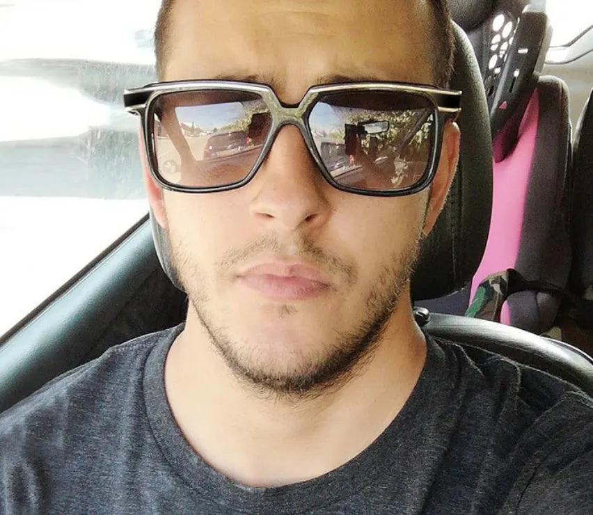 Men's sunglasses with PC plus metal frame in general style, UV400 protection, multiple colour options