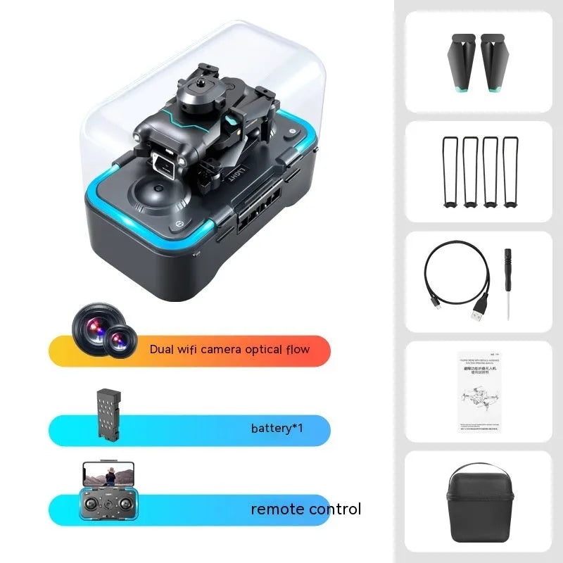 Black S96 quadcopter drone with obstacle avoidance system and 4K camera for indoor training