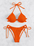 Women's steel bracket underwire bikini swimsuit in polyester fabric available in multiple colours