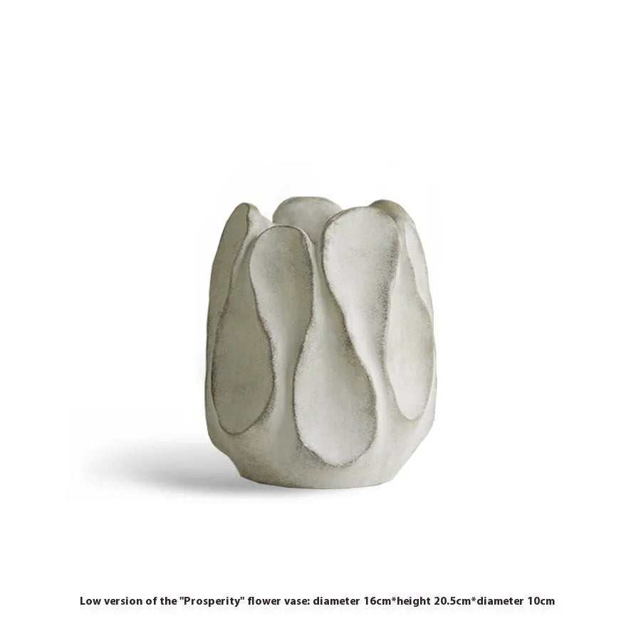 Irregular ceramic art vase in magnesium clay with artistic shape for home decoration