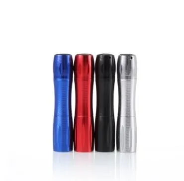 Waterproof LED flashlight with anodised aluminium alloy shell, black colour, non-slip grooved grip, and hand strap