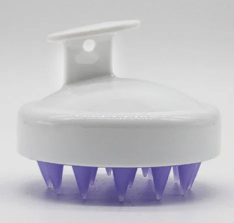 Silicone shampoo brush scalp massage comb 8x8x7cm in black