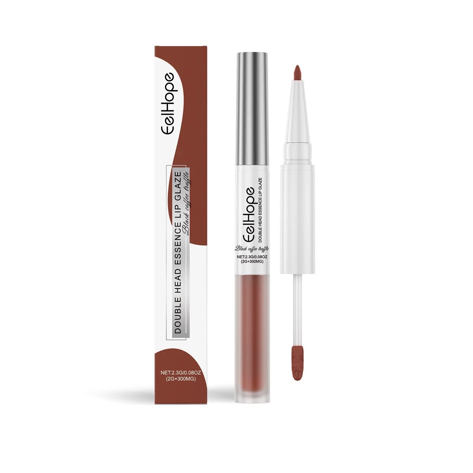 Double-headed lip liner and lip lacquer pen in a choice of three colours.