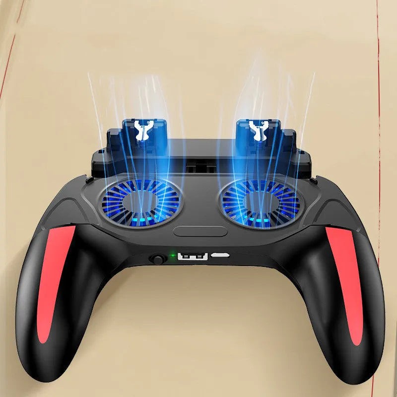 H10 mobile phone cooling fan attached to smartphone showing touch screen interface