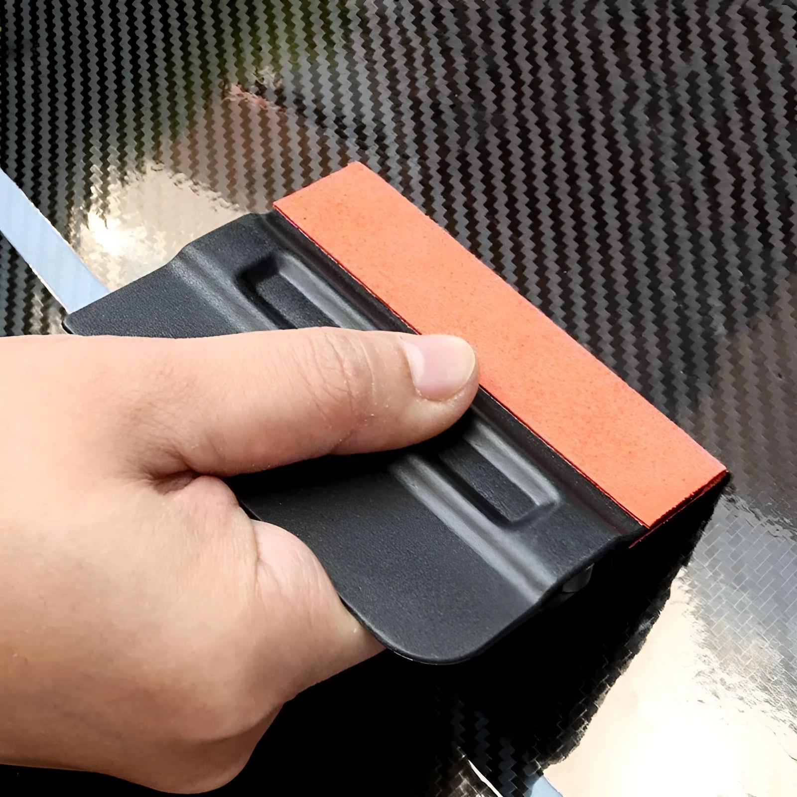 Professional car film scraper tool with ABS handle and multiple blade options for wrap removal