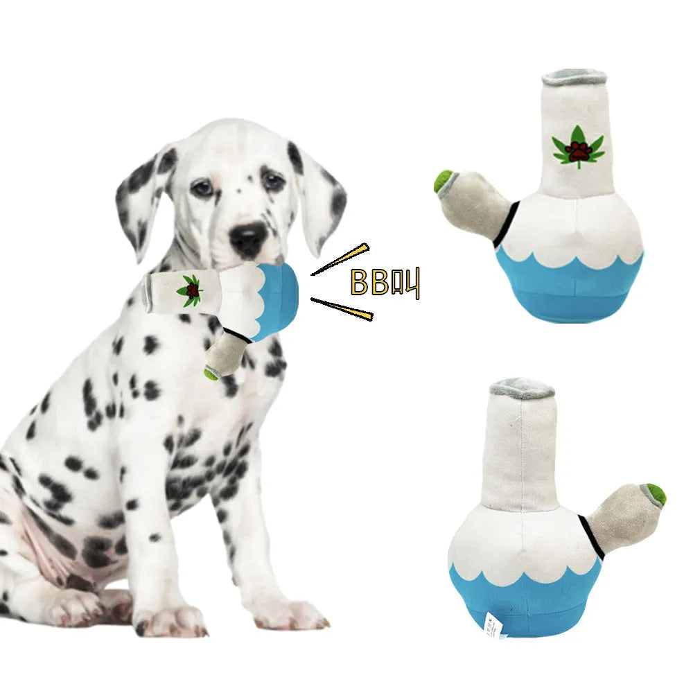 24cm dog squeaky kettle toy in plush bite-resistant fabric, playful kettle shape for fetch