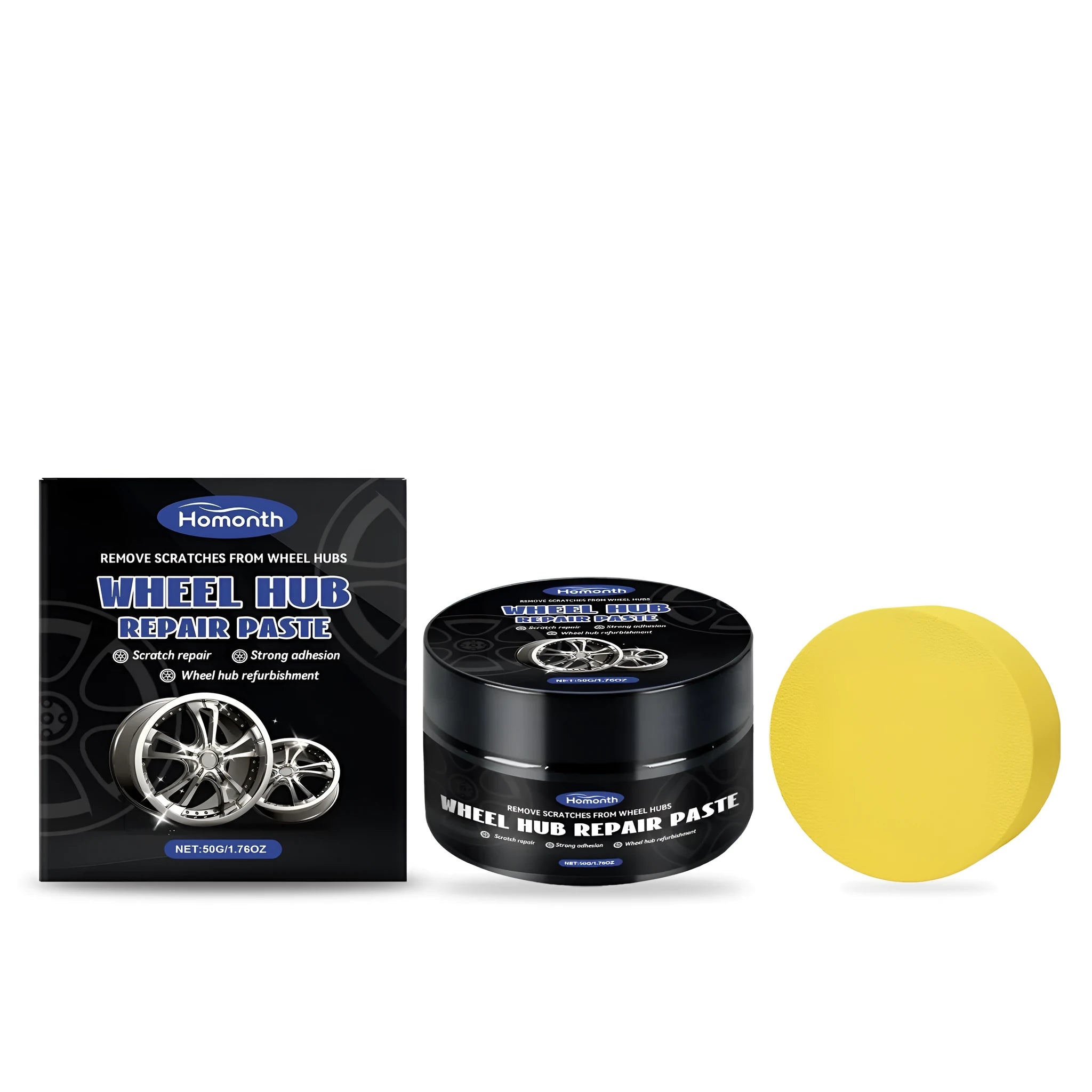 HOMONTH automotive wheel care cream 50g hub repair paste with sponge for rim cleaning