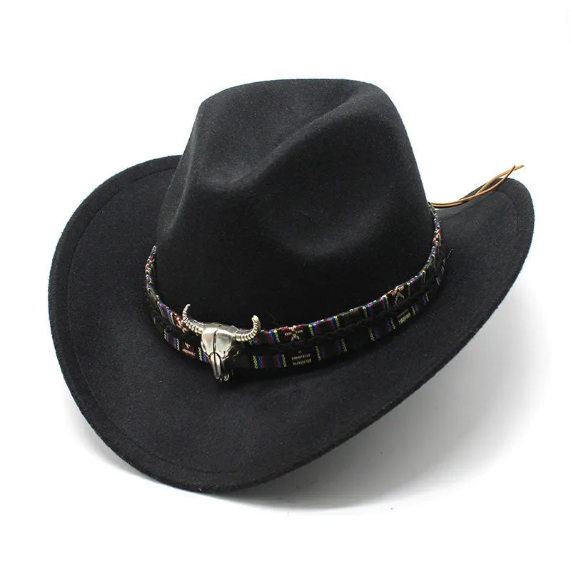 A Western-style bell crown cowboy hat on a stand, shown in an army green colour.