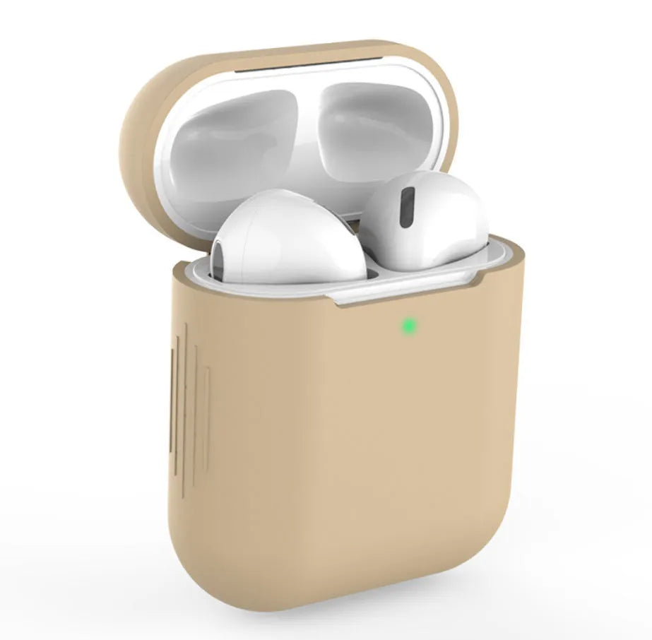 Silicone protective case for Apple AirPods wireless headphones in multiple colour options