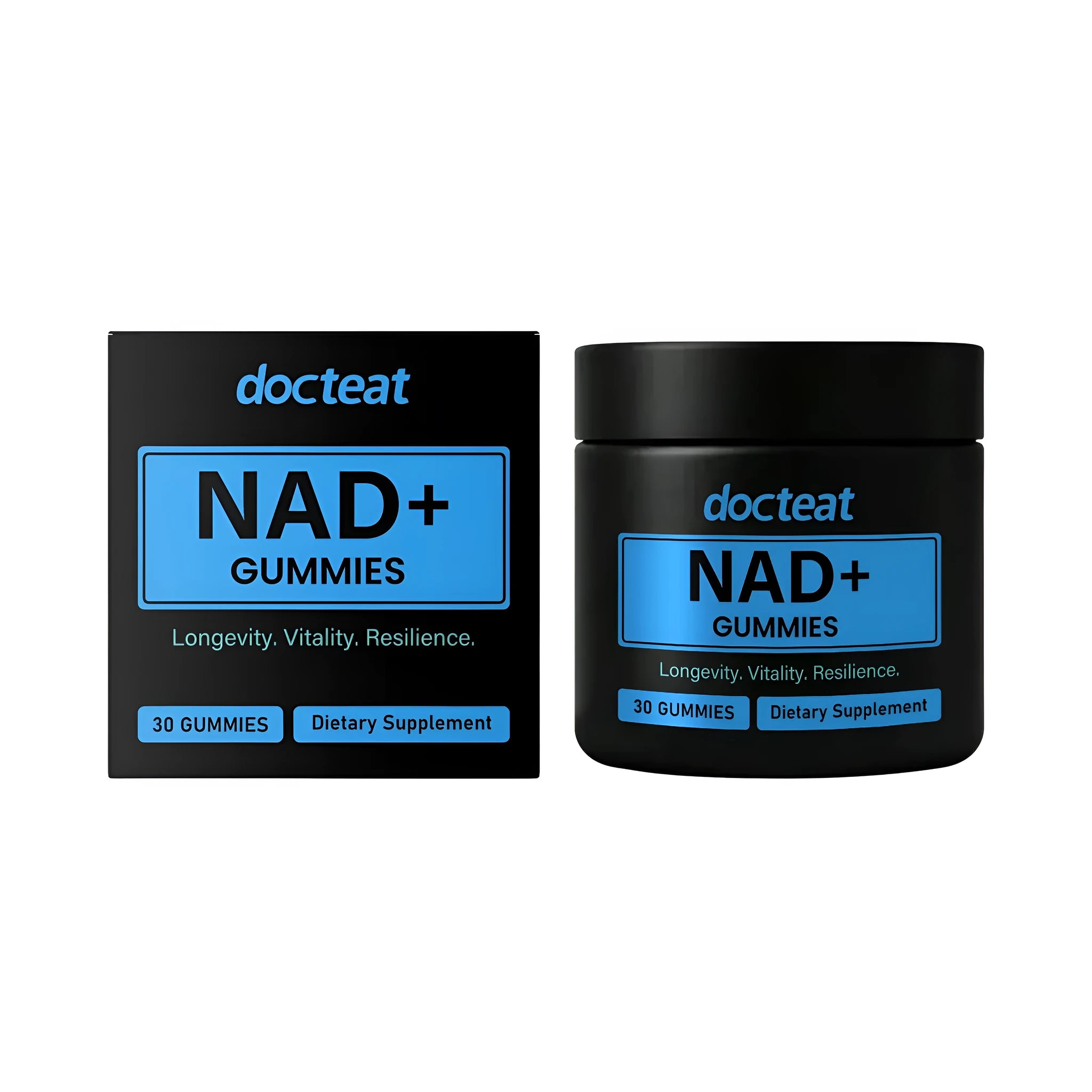 Soft candy nutritional supplement gummies with NAD precursors in 30-piece pack