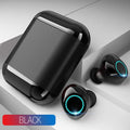 TWS wireless Bluetooth earbuds in black, gold or light grey with dual stereo design